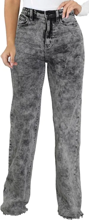 CuteCherry Women Bell Bottom Jeans High Waist Bell Bottom Flared Jean