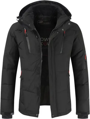 Daily Deals of Todays Deer Vest Winter Vest Jacket Long Business Casual Clothes for Men Men Warm Jacket Cotton Winter Padded Coat Classic Big Lightweight Jacket C-Black