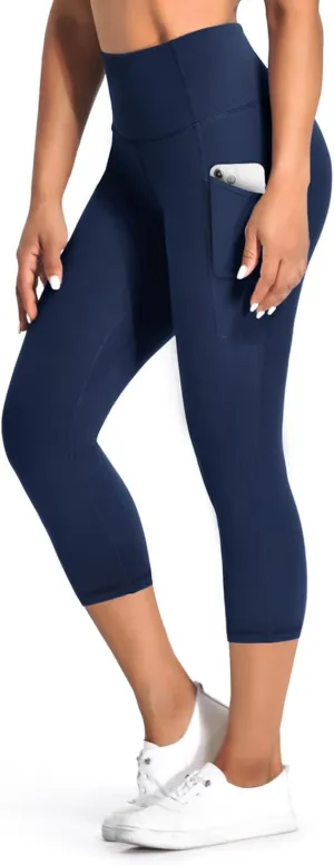 Desol Capri Leggings with Pockets for Women,High Waisted Yoga Pants Tummy Control Gym Workout Womens Leggings