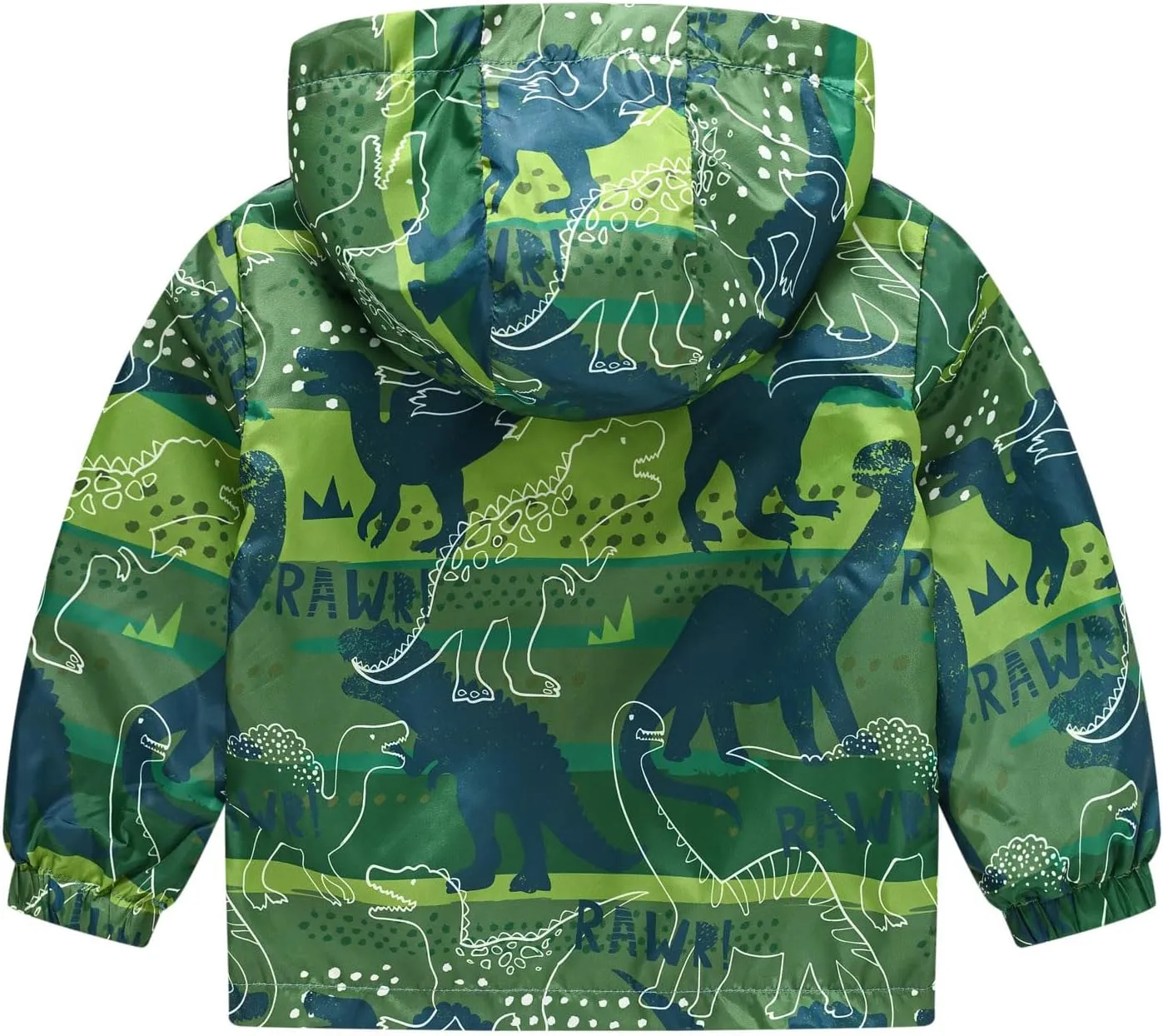 Dinosaur Hooded Jackets Toddler Baby Boys Girls Cartoon Print Windproof Coats Lightweight Zip Up Trench Outerwear