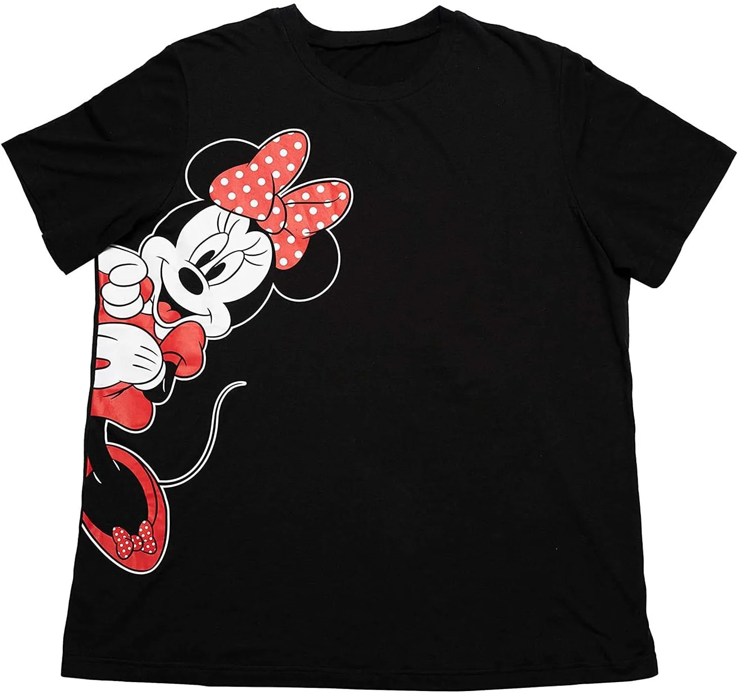Disney Women's Plus Size T-Shirt, Minnie Mouse, Stretch Black Tee Shirt, Cute Summer Graphic Top, Disneyland Travel Shirt