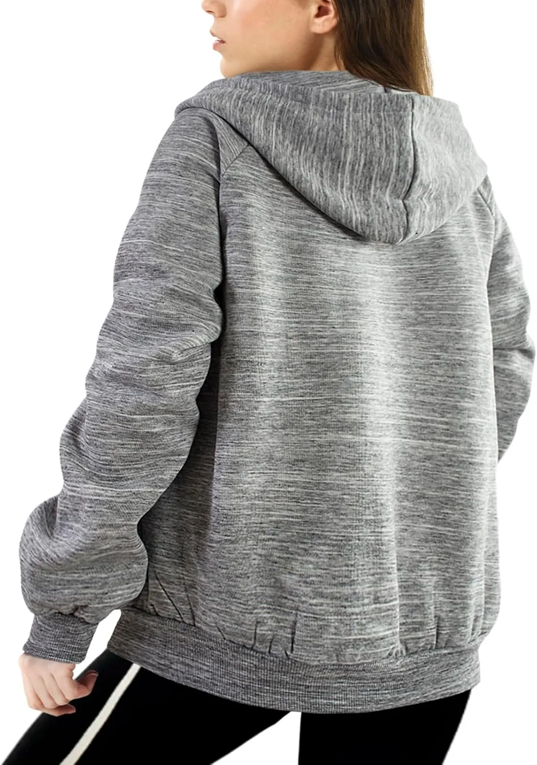 DOUBLJU Womens Full Zip Up Hoodies Long Sleeve Fall Outfits Oversized Sweatshirt