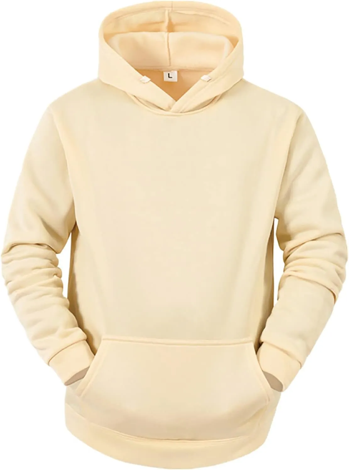 DuDubaby Men Long Hooded Sweatshirt Autumn and Winter Hooded Sweater Long Sleeve Sweater Top