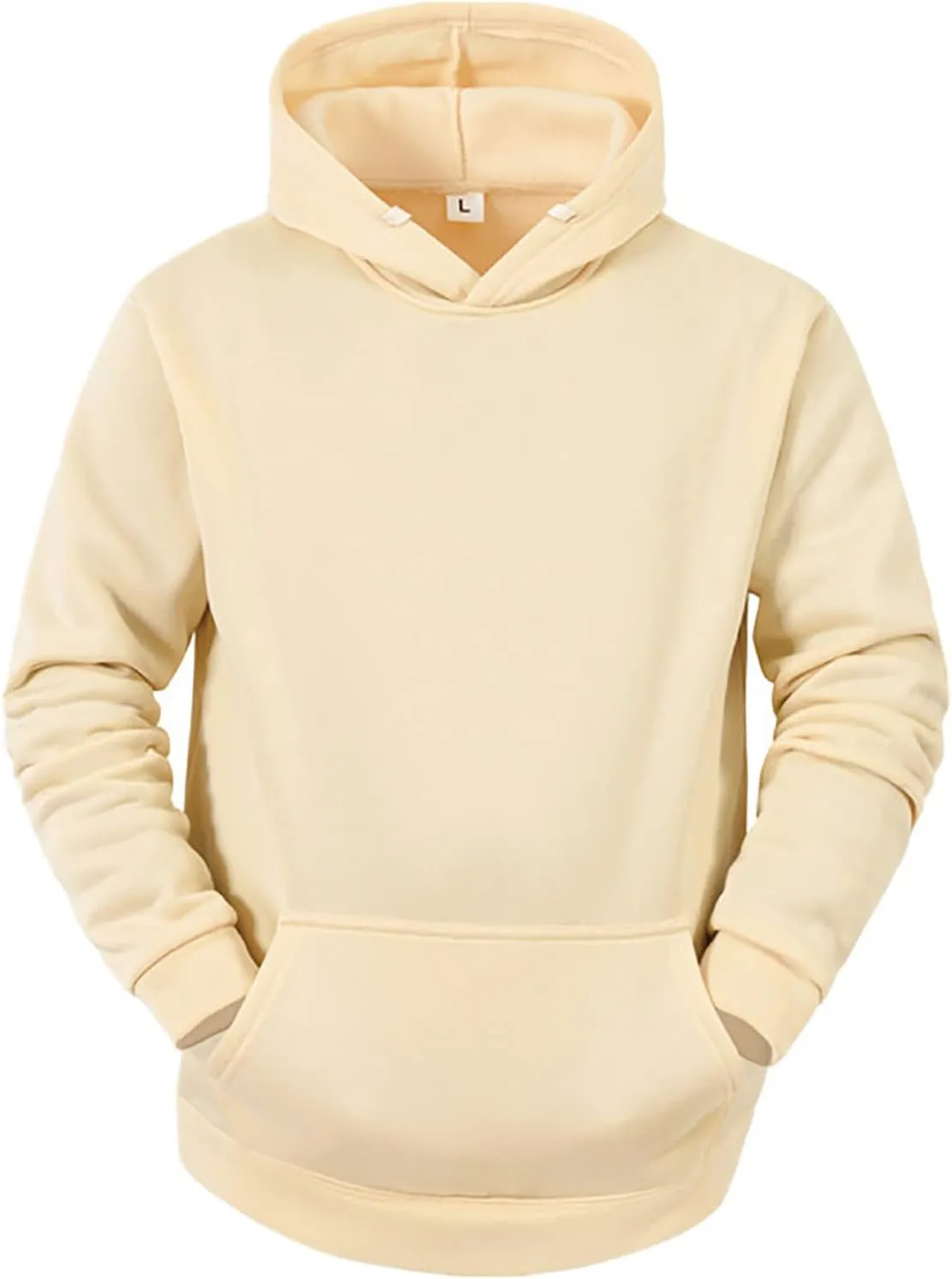 DuDubaby Men Long Hooded Sweatshirt Autumn and Winter Hooded Sweater Long Sleeve Sweater Top