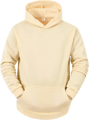 DuDubaby Men Long Hooded Sweatshirt Autumn and Winter Hooded Sweater Long Sleeve Sweater Top