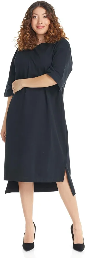 ESTEEZ Womens Oversized Cotton High Low Tunic T-Shirt Dress