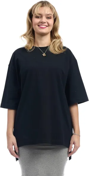 ESTEEZ Womens Oversized Cotton High Low Tunic T-Shirt Dress