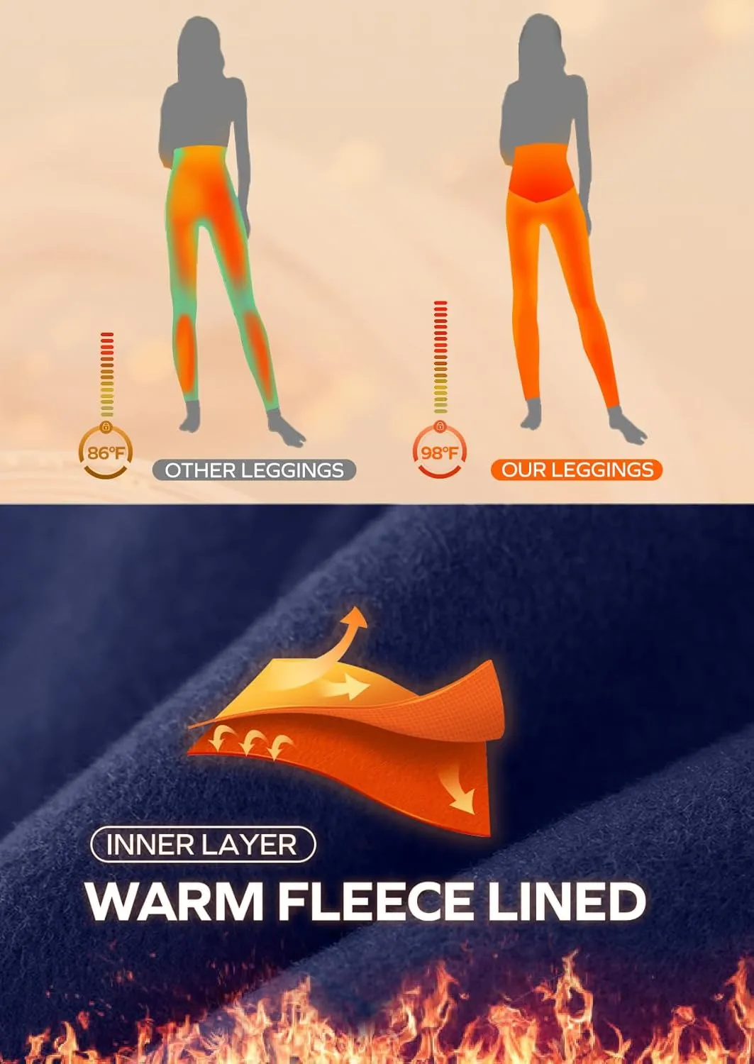 Ewedoos Fleece Lined Maternity Leggings with Pockets Shirred Sides Warm Pregnancy Leggings Over The Belly Thermal Yoga Pants