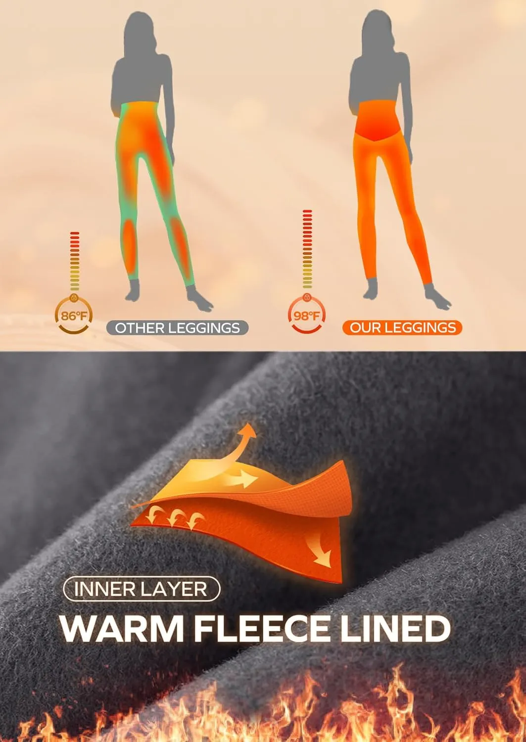 Ewedoos Fleece Lined Maternity Leggings with Pockets Shirred Sides Warm Pregnancy Leggings Over The Belly Thermal Yoga Pants