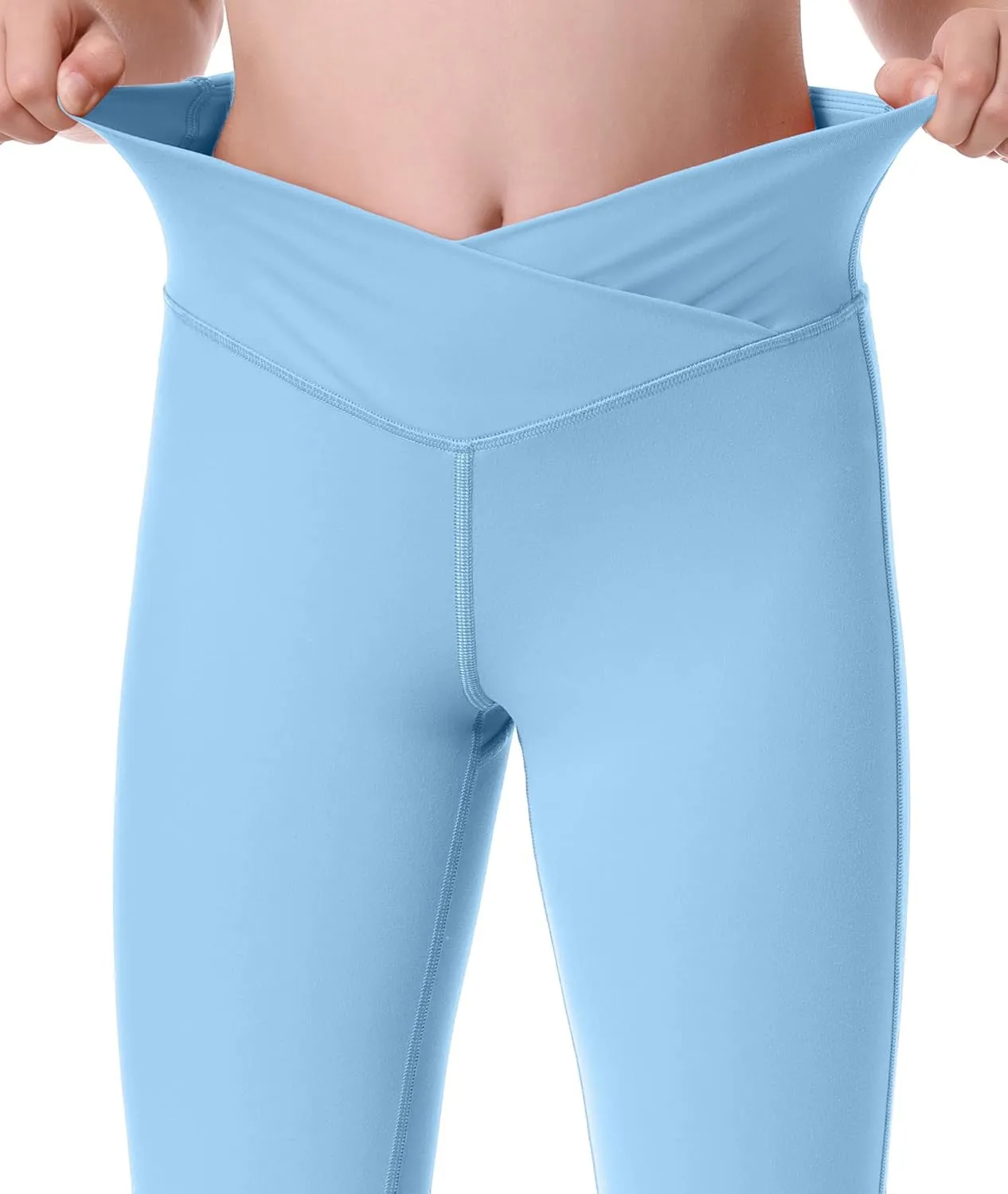 Ewedoos Girls Flare Leggings Crossover with Pocket Preppy Clothes Leggings for Girls Yoga Pants Dance Casual Uniform