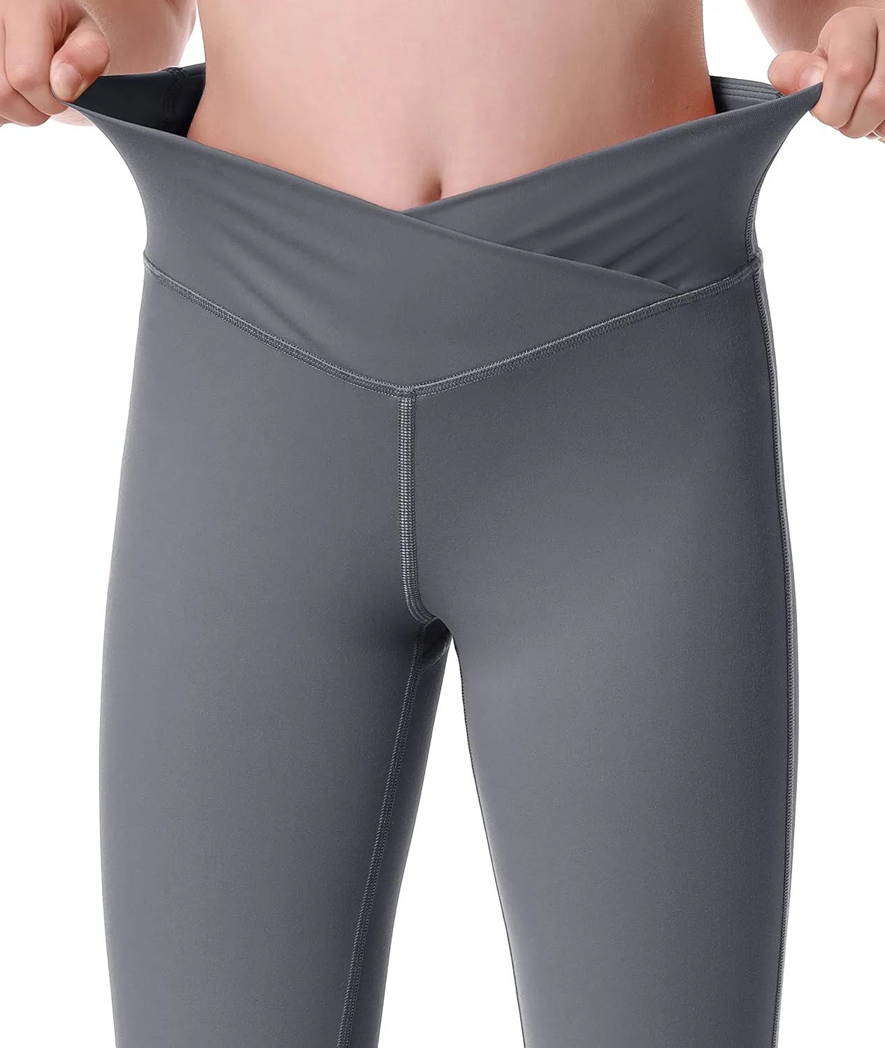Ewedoos Girls Flare Leggings Crossover with Pocket Preppy Clothes Leggings for Girls Yoga Pants Dance Casual Uniform