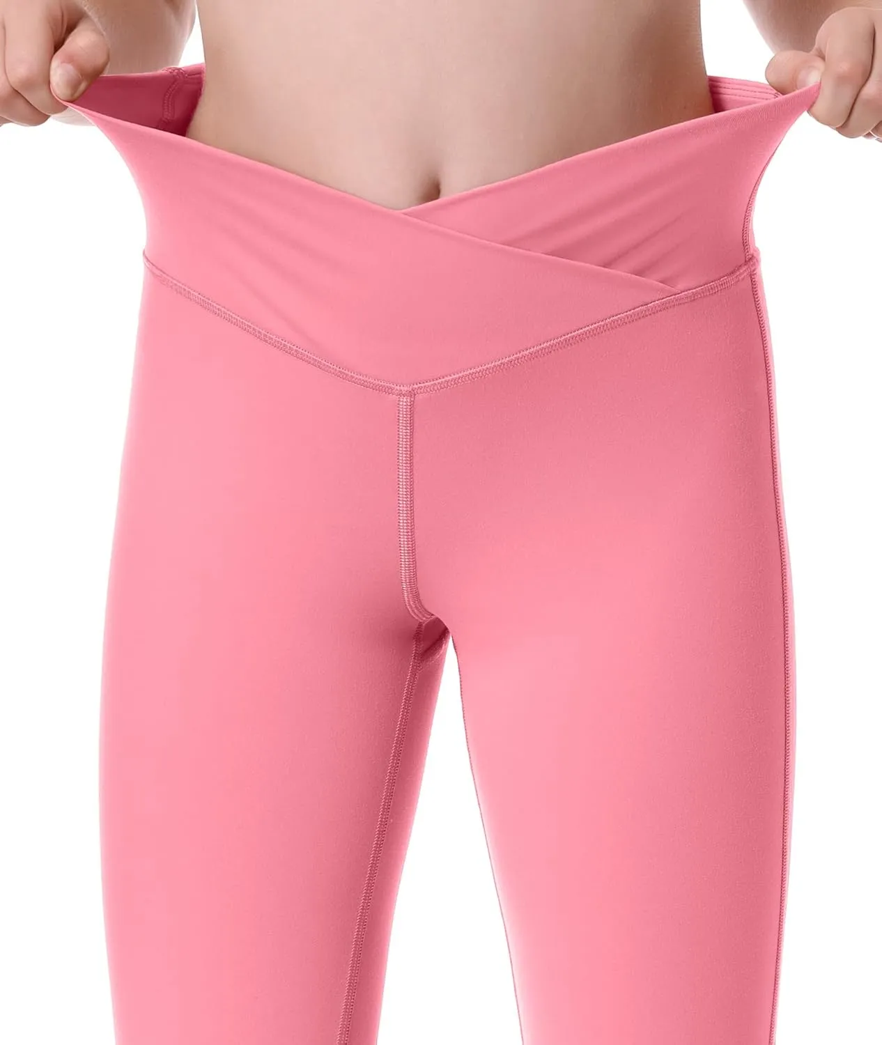 Ewedoos Girls Flare Leggings Crossover with Pocket Preppy Clothes Leggings for Girls Yoga Pants Dance Casual Uniform