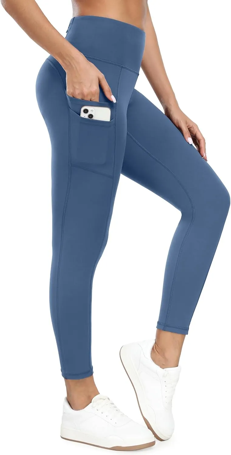 Ewedoos Leggings with 5 Pockets for Women Yoga Pants 25"/ 27" Workout Leggings for Women Tummy Control Running