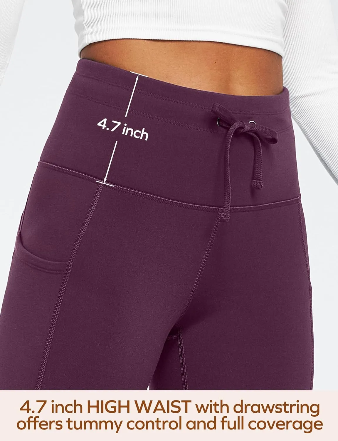 Ewedoos Womens Fleece Lined Leggings with Pockets Water Resistant High Waisted Thermal Winter Leggings for Women Hiking