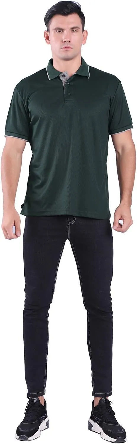 Facitisu Mens Polo Shirt Short Sleeve Golf Collared Casual Summer Performance T-Shirt