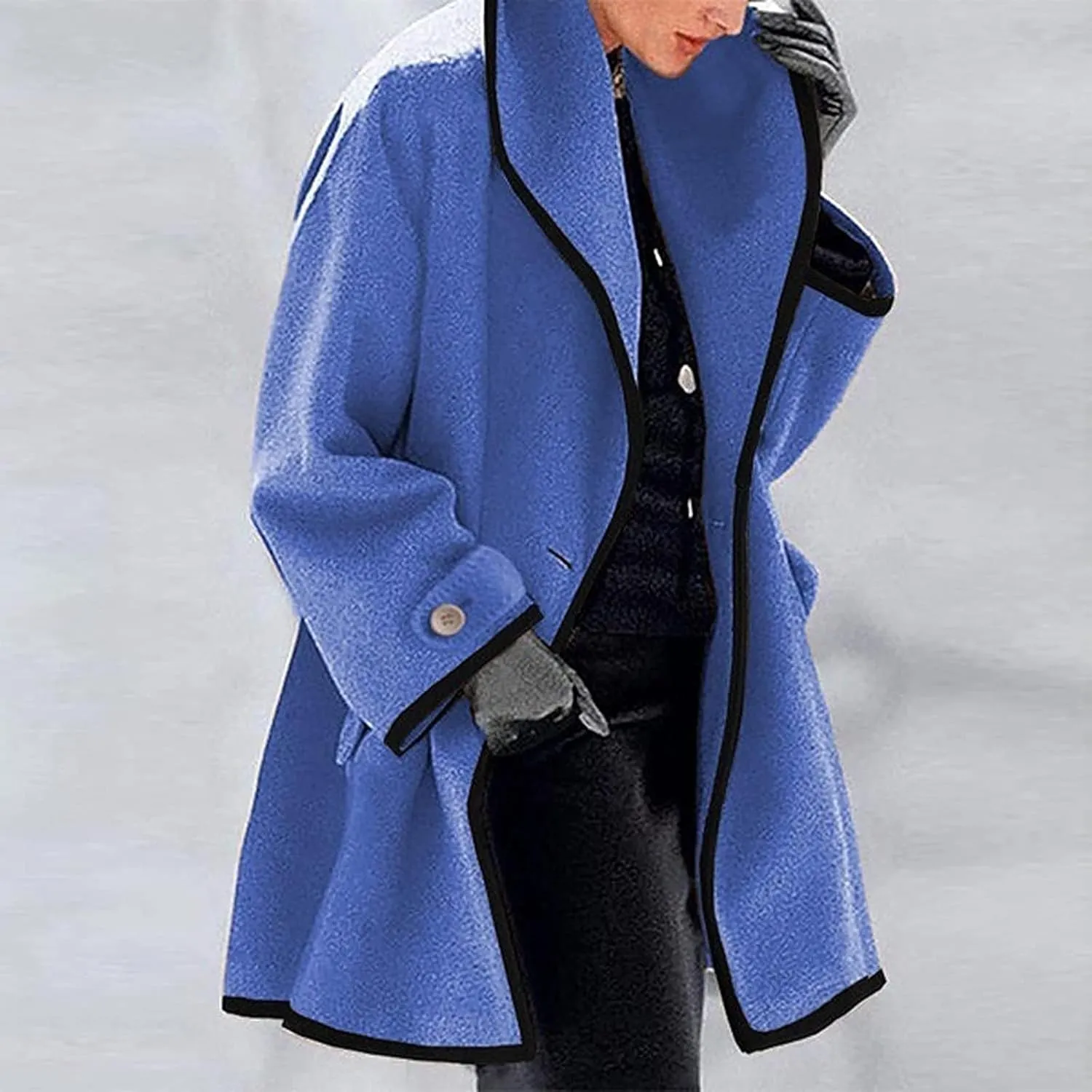 Febecool Trench Coats For Women Long Sleeve Button Cardigan Casual Jacket Heated Jackets Warm Blouse Coat Button Slim Jacket