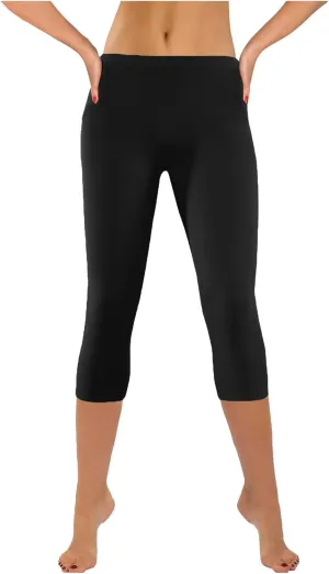 Firzero Womens Leggings with Pocket 2024 Summer Capri Leggings Knee Length Casual Workout Yoga Capri Pants Cropped Trousers