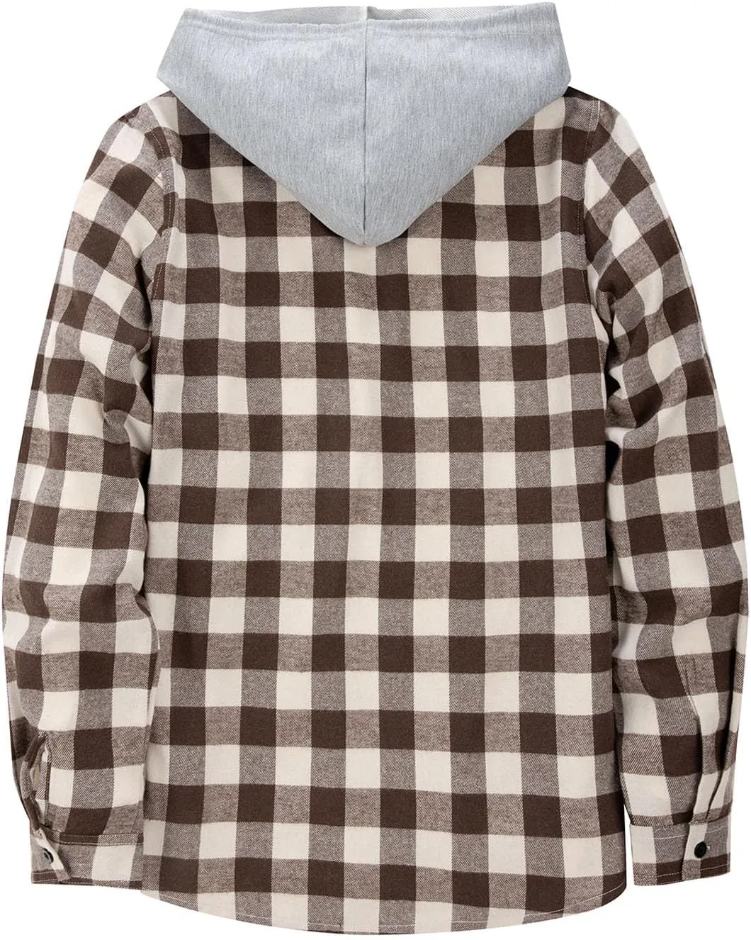 Flannel Hoodie for Mens Casual Long Sleeve Button Down Hooded Plaid Shirt Jacket Lightweight Fall Shacket Hoodies