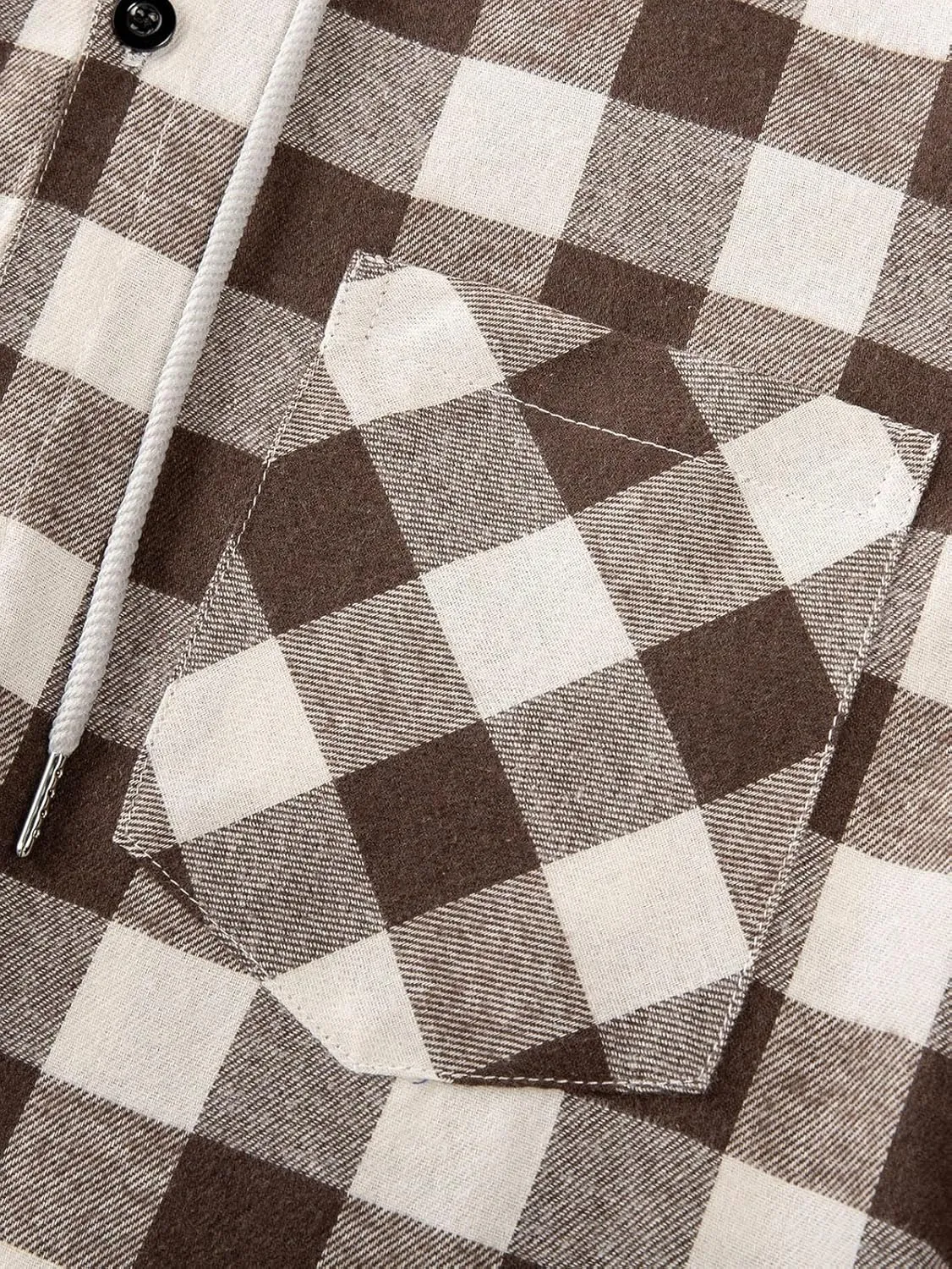 Flannel Hoodie for Mens Casual Long Sleeve Button Down Hooded Plaid Shirt Jacket Lightweight Fall Shacket Hoodies
