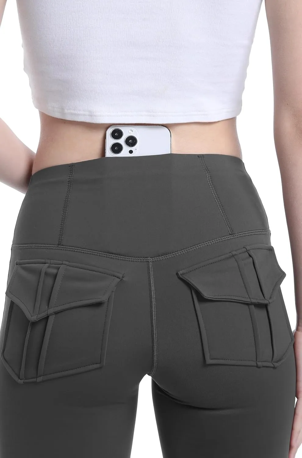Fleece Lined Leggings for Women Flare High Waist Tummy Control Soft Bootcut Yoga Pants with Pockets Leggings