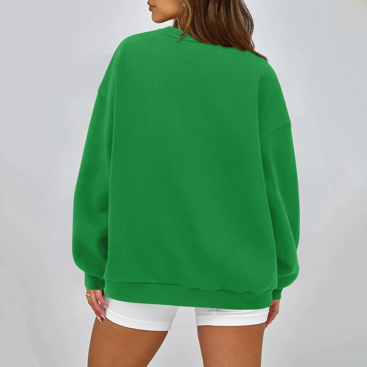 Fleece Plus Size Crewneck Sweatshirts Women Oversized Sweatshirt Hoodies Tunic Pullover Warm Sweaters Casual Tops