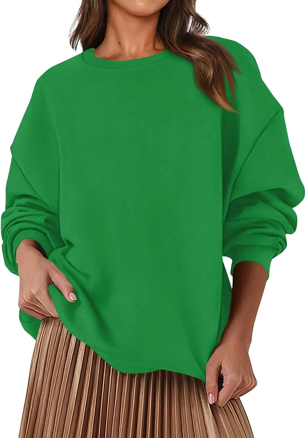 Fleece Plus Size Crewneck Sweatshirts Women Oversized Sweatshirt Hoodies Tunic Pullover Warm Sweaters Casual Tops