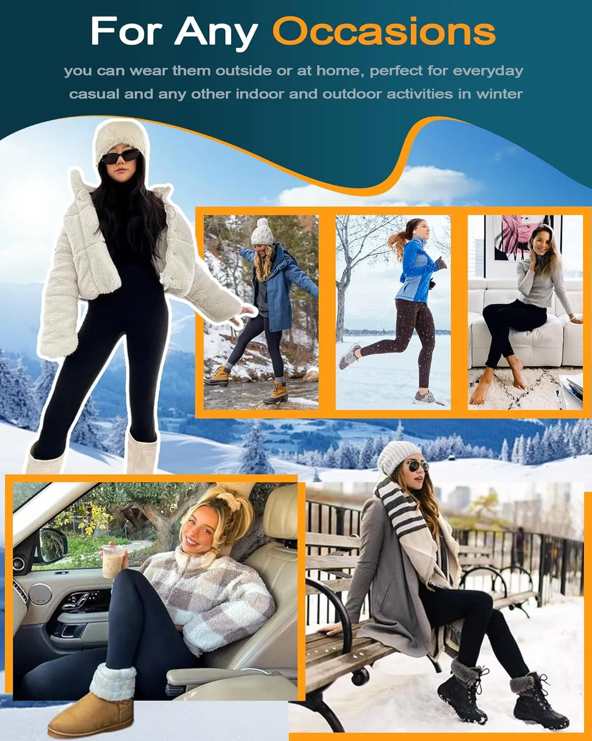 FULLSOFT Thick Fleece Lined Leggings for Women  High Waisted Winter Thermal Warm Yoga Pants Workout Tummy Control Leggings