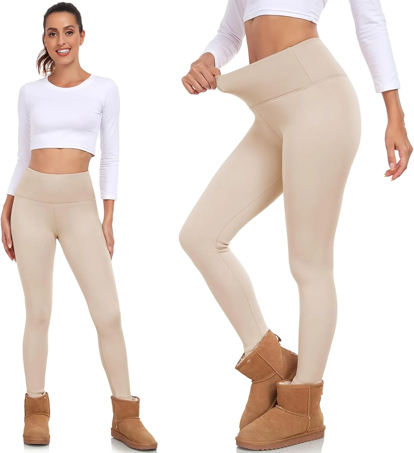 FULLSOFT Thick Fleece Lined Leggings for Women  High Waisted Winter Thermal Warm Yoga Pants Workout Tummy Control Leggings