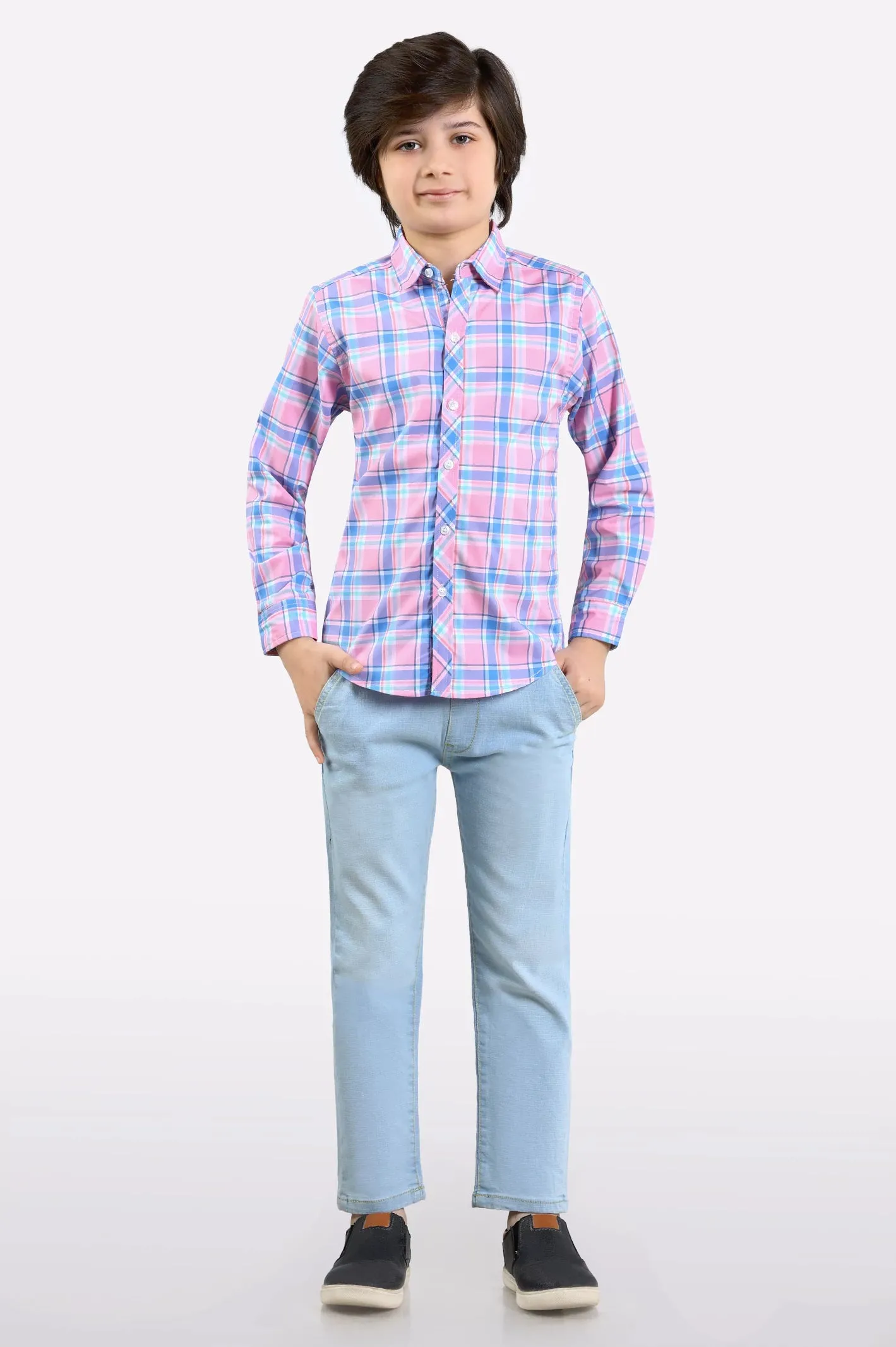 Glen Plaid Check Casual Shirt