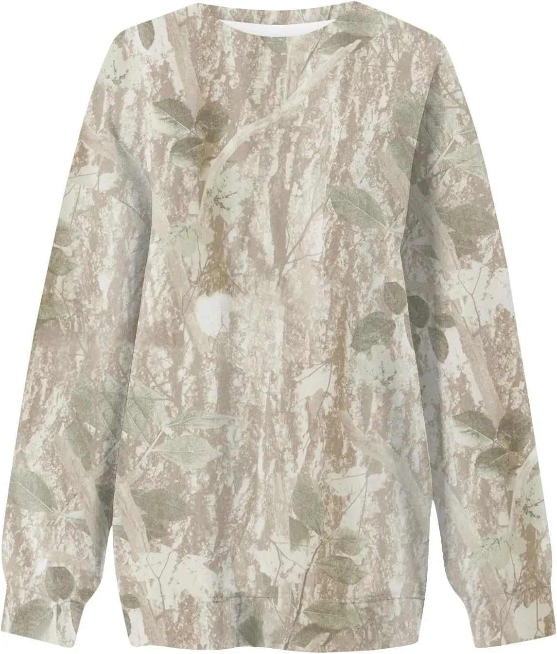 GOFULY Camo Sweatshirt For Women Crewneck Fall Oversized Y2k Camo Shirt Pullover Long Sleeve Maple Leaf Print Travel Clothes