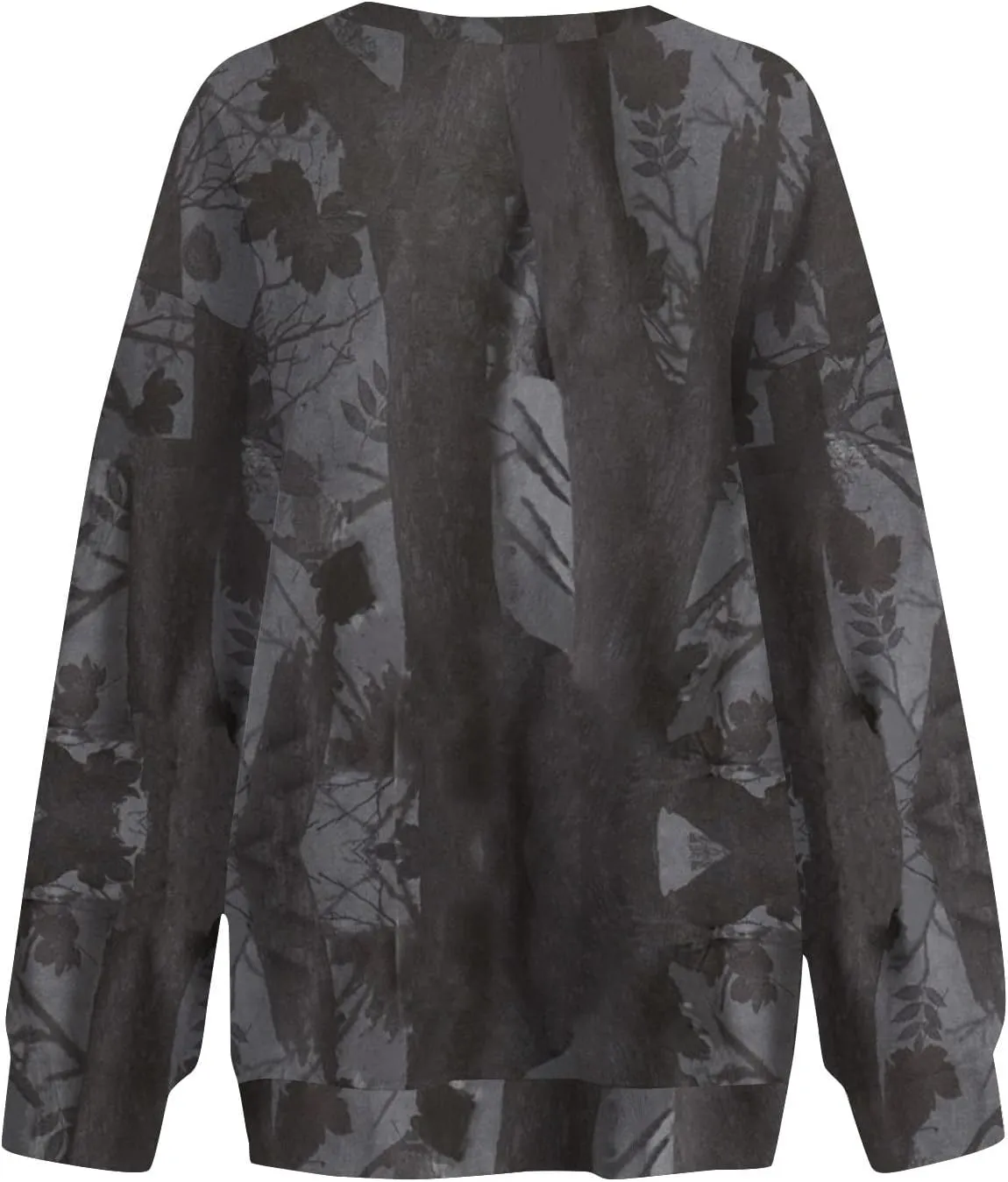 GOFULY Camo Sweatshirt For Women Crewneck Fall Oversized Y2k Camo Shirt Pullover Long Sleeve Maple Leaf Print Travel Clothes