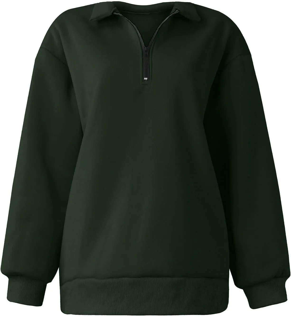 GOFULY Quarter Zip Pullover Women Fleece Fall Long Sleeve Lapel Collar Oversized Sweatshirt Drop Shoulder Shirt Winter Clothe