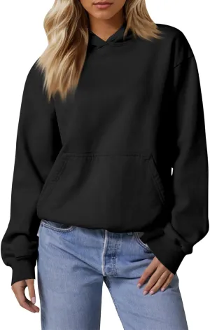 GOFULY Womens Hoodie Fleece Sweatshirt Winter Oversized Cotton Hoodie Casual Soft Fall Solid Color Long Sleeve Tops Clothes