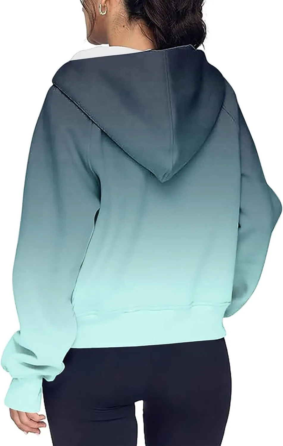 GOFULY Zip Up Hoodies For Women Trendy Long Sleeve Hooded Sweatshirts Fall Thumb Holes Jackets Winter Outfits With Pockets