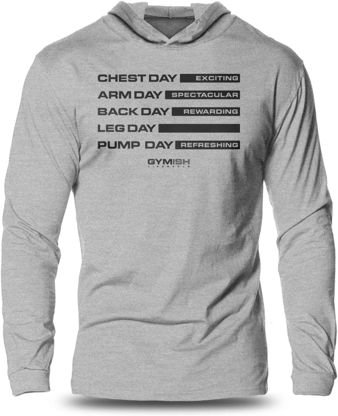 Gymish Lifestyle Athletic Works Gym Days Hooded Workout Shirt Long Sleeve Bodybuilder Men T-shirt