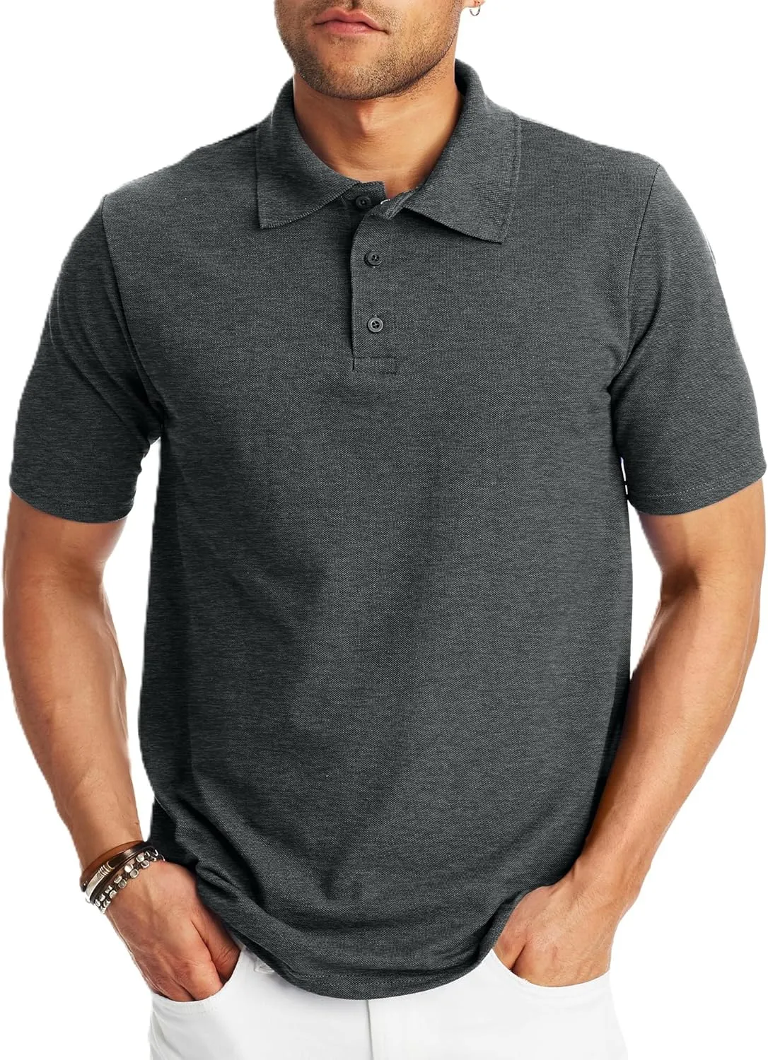 Hanes Mens X-Temp Short Sleeve Polo Shirt, Midweight Men's Shirt