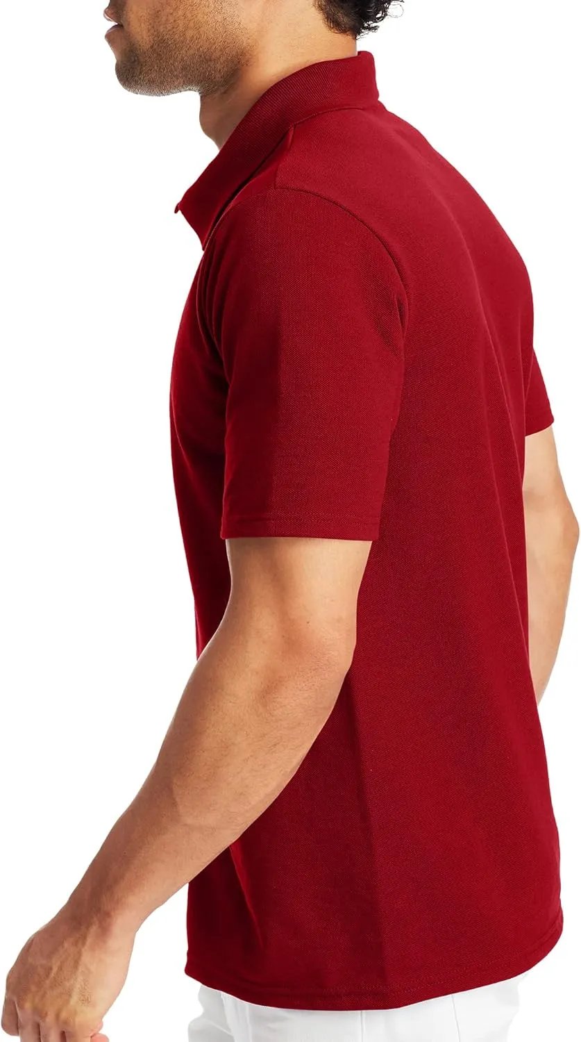 Hanes Mens X-Temp Short Sleeve Polo Shirt, Midweight Men's Shirt
