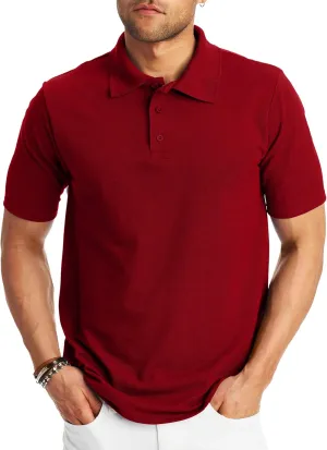 Hanes Mens X-Temp Short Sleeve Polo Shirt, Midweight Men's Shirt