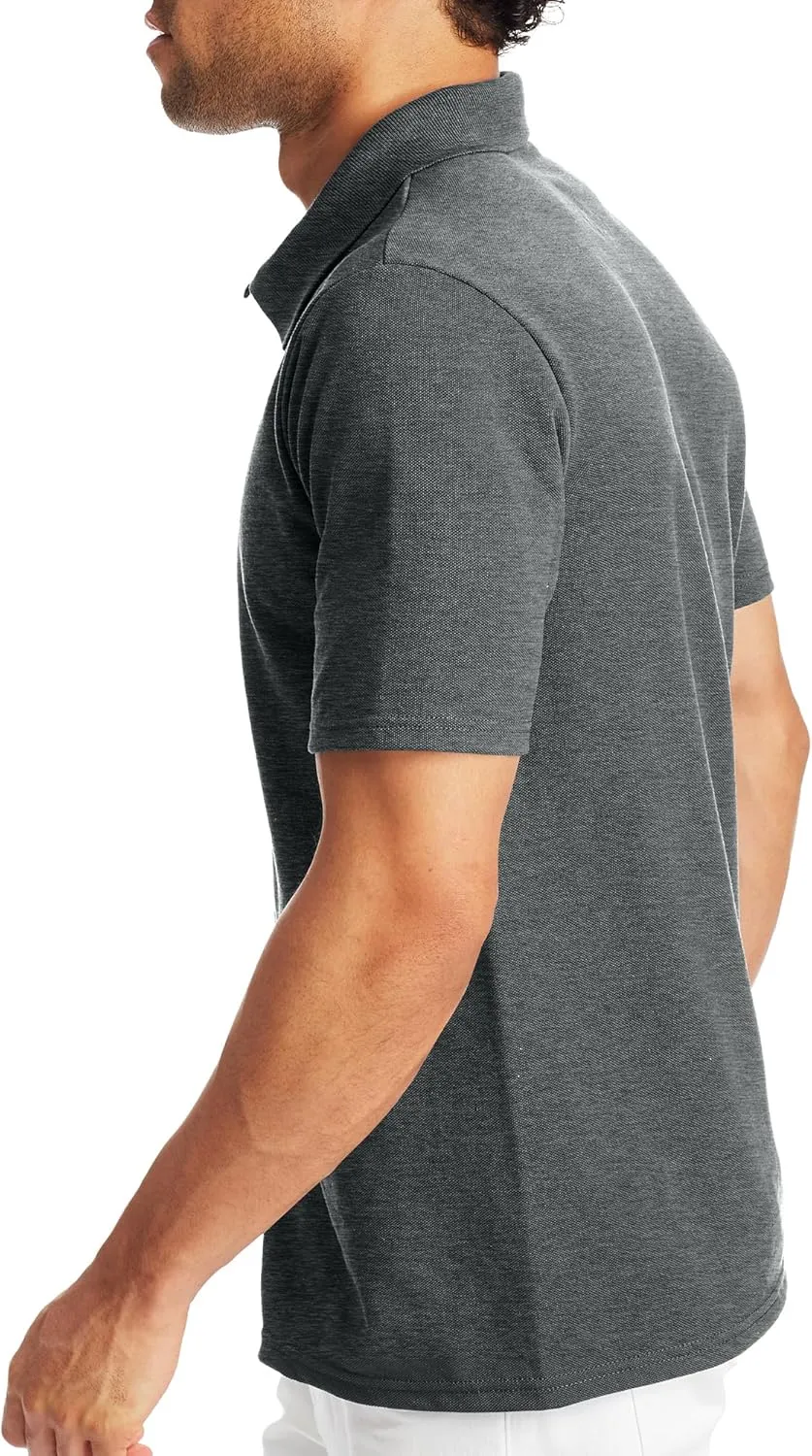 Hanes Mens X-Temp Short Sleeve Polo Shirt, Midweight Men's Shirt