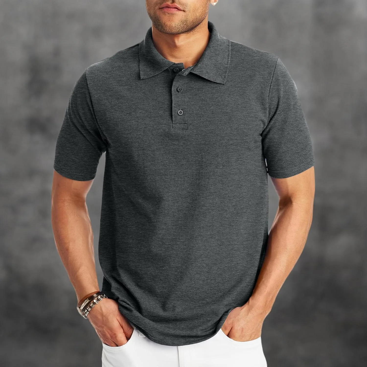 Hanes Mens X-Temp Short Sleeve Polo Shirt, Midweight Men's Shirt