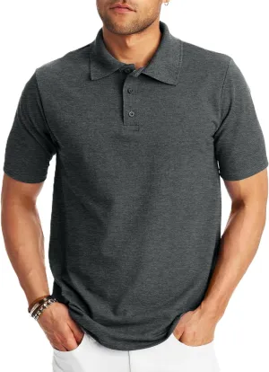 Hanes Mens X-Temp Short Sleeve Polo Shirt, Midweight Men's Shirt