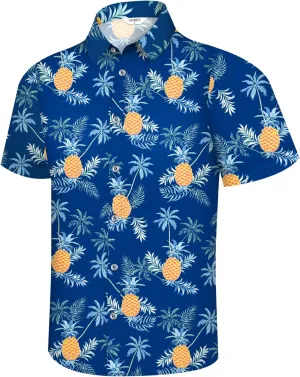 Hawaiian Shirt for Men, Tropical Shirts Casual Summer Button Down Short Sleeve Floral Shirt Vacation Outfits Cruise Shirt