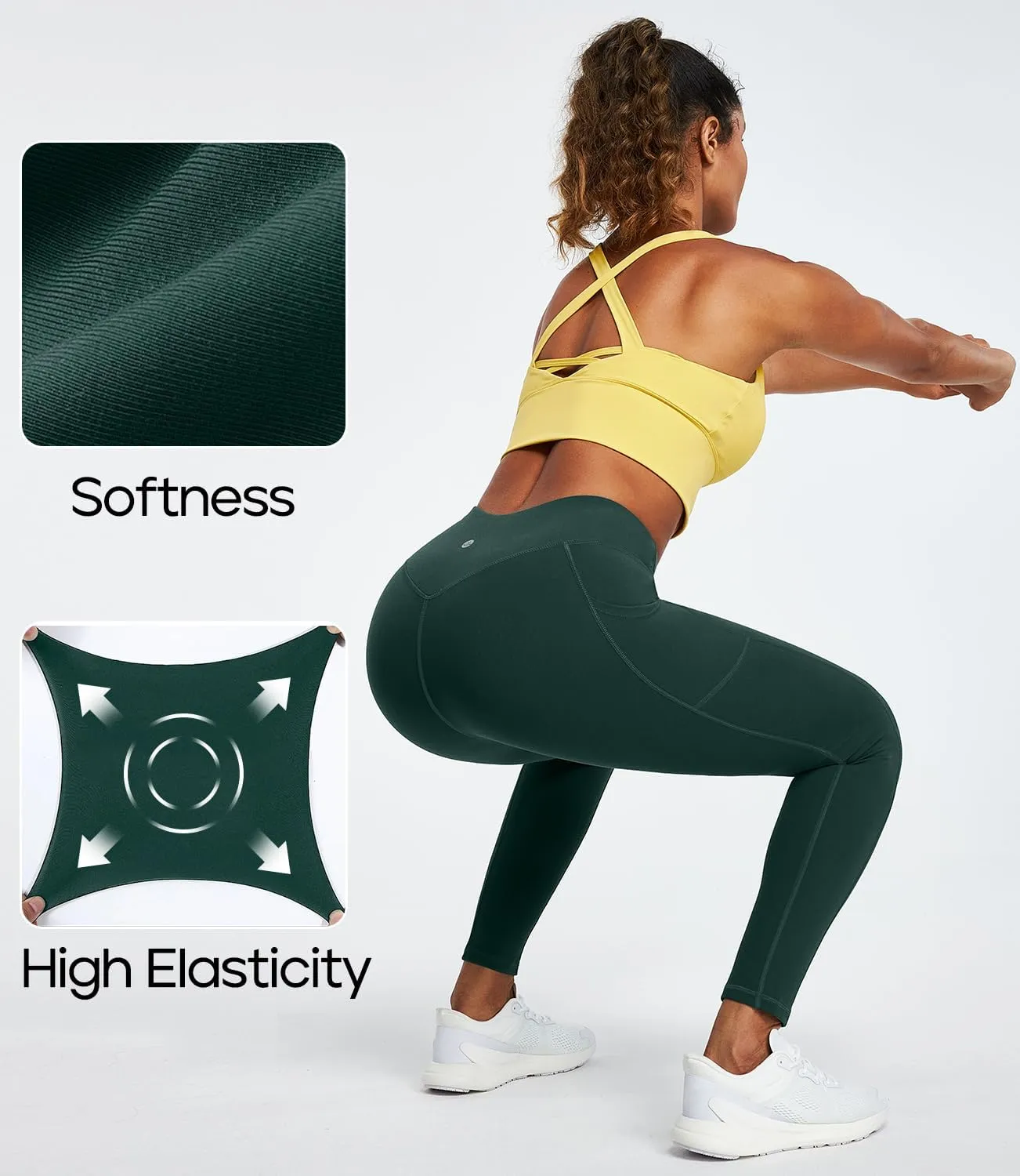Heathyoga Leggings with Pockets for Women Tummy Control High Waist Yoga Pants with pockets for Workout Athletic Leggings