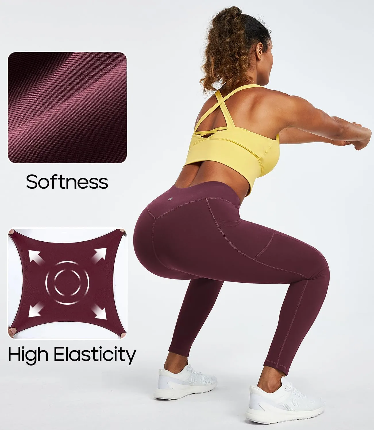 Heathyoga Leggings with Pockets for Women Tummy Control High Waist Yoga Pants with pockets for Workout Athletic Leggings
