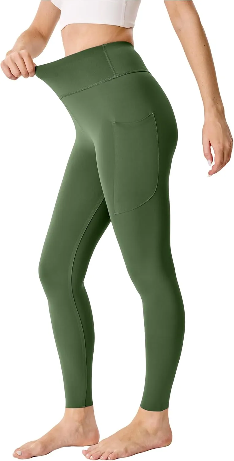 High Waisted Butt Lifting Seamless Athletic Leggings with Pockets Tummy Control Workout Yoga Pants Leggings for Women