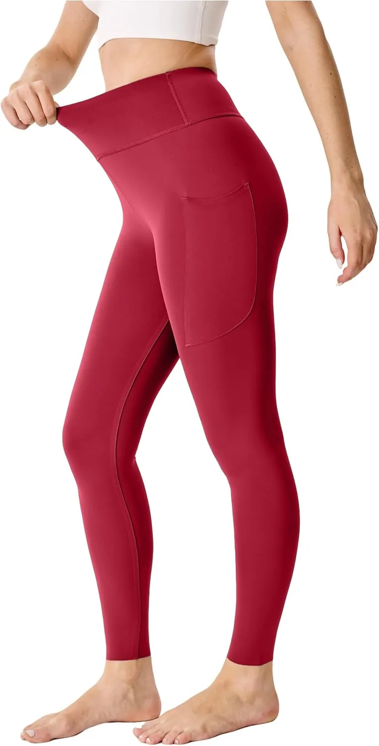 High Waisted Butt Lifting Seamless Athletic Leggings with Pockets Tummy Control Workout Yoga Pants Leggings for Women