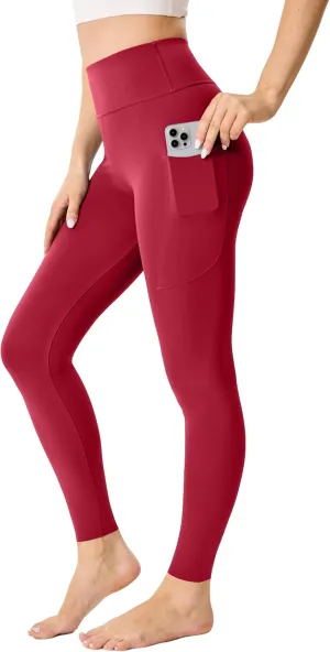 High Waisted Butt Lifting Seamless Athletic Leggings with Pockets Tummy Control Workout Yoga Pants Leggings for Women