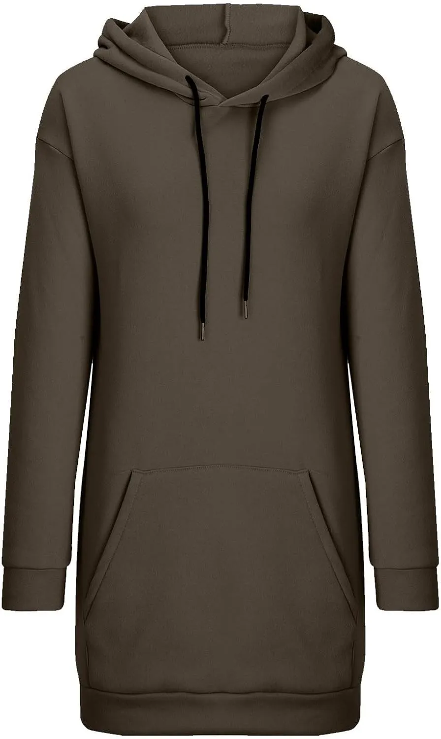 Hoodie Dress for Women Oversized Hoodies for Women Plus Size Casual Crewneck Long Sleeve Pullover with Pockets