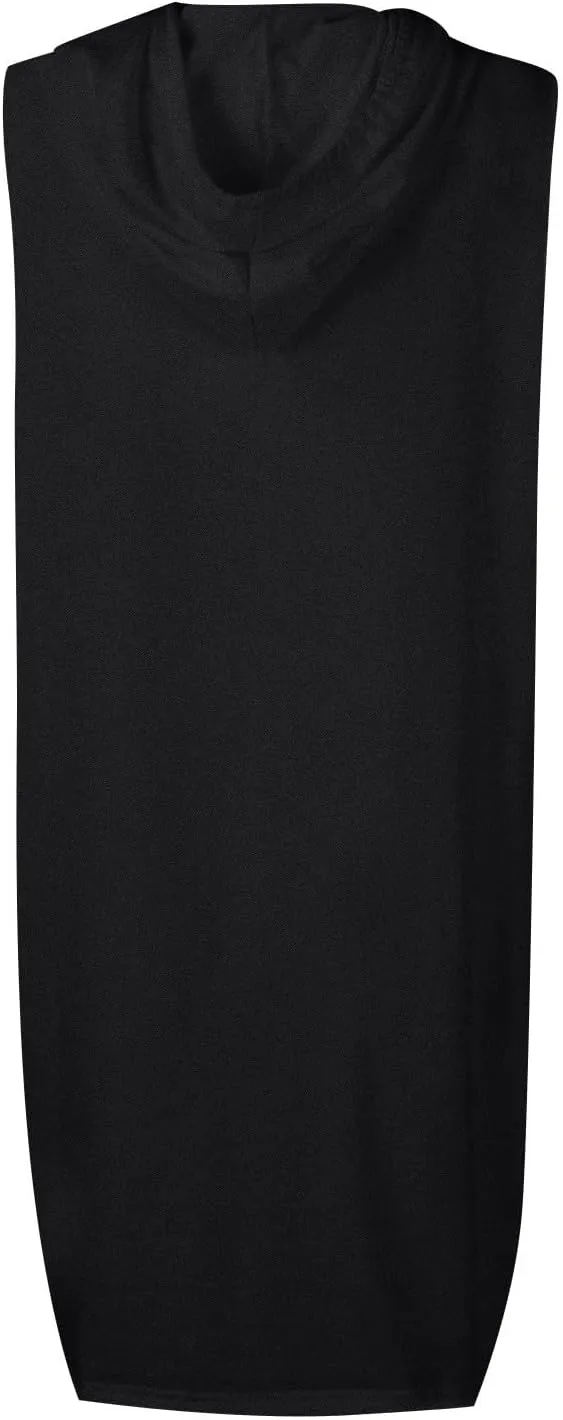 Hoodie Dress for Women Summer Drawstring Sleeveless Sweatshirt Dress Athleisure Hooded Tank Mini Dresses 2025