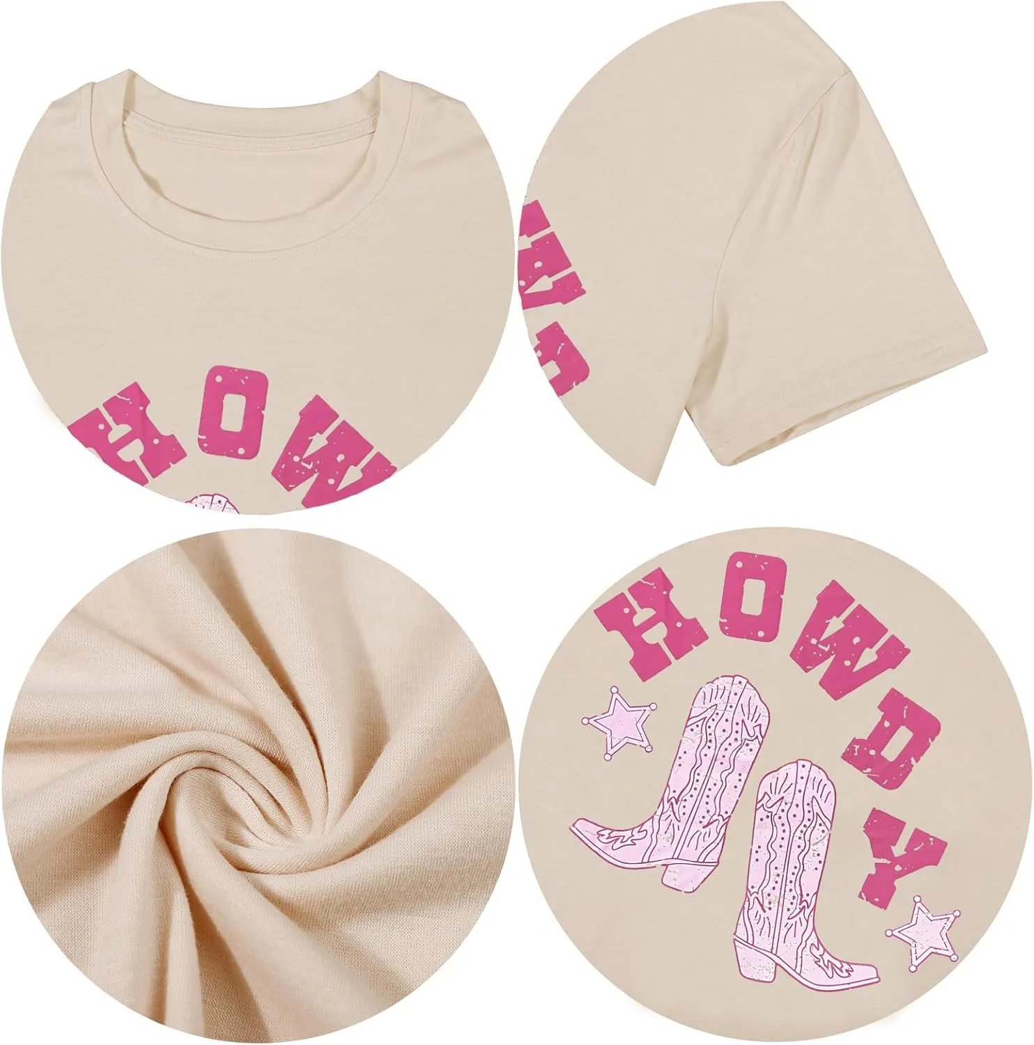 Howdy Shirt for Women Vintage Rodeo Cowgirl Graphic T-Shirt Western Country Concert Tee Tops